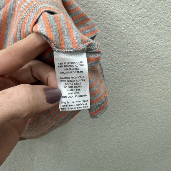 Toad & Co Marley Orange Gray Stripe Short Sleeve Organic T Shirt Womens size XS - Picture 4 of 8